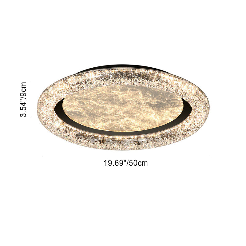 Contemporary Luxury Round Iron PMMA Cloud Mist Design LED Flush Mount Ceiling Light For Bedroom