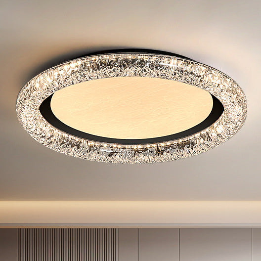 Contemporary Luxury Round Iron PMMA Cloud Mist Design LED Flush Mount Ceiling Light For Bedroom