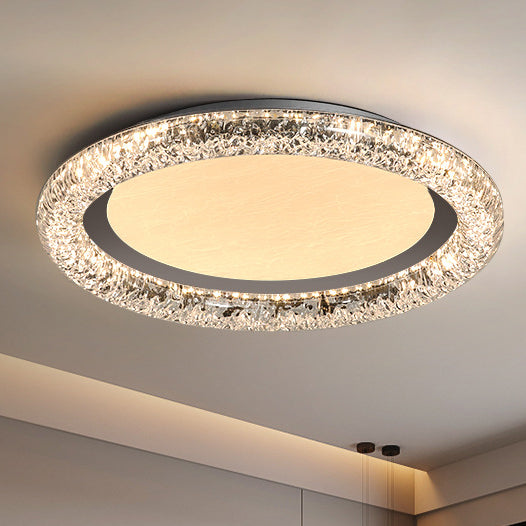 Contemporary Luxury Round Iron PMMA Cloud Mist Design LED Flush Mount Ceiling Light For Bedroom