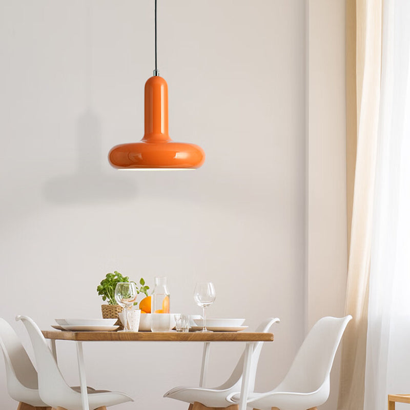 Contemporary Nordic Iron Geometric Disc 1-Light Pendant Light For Living Room