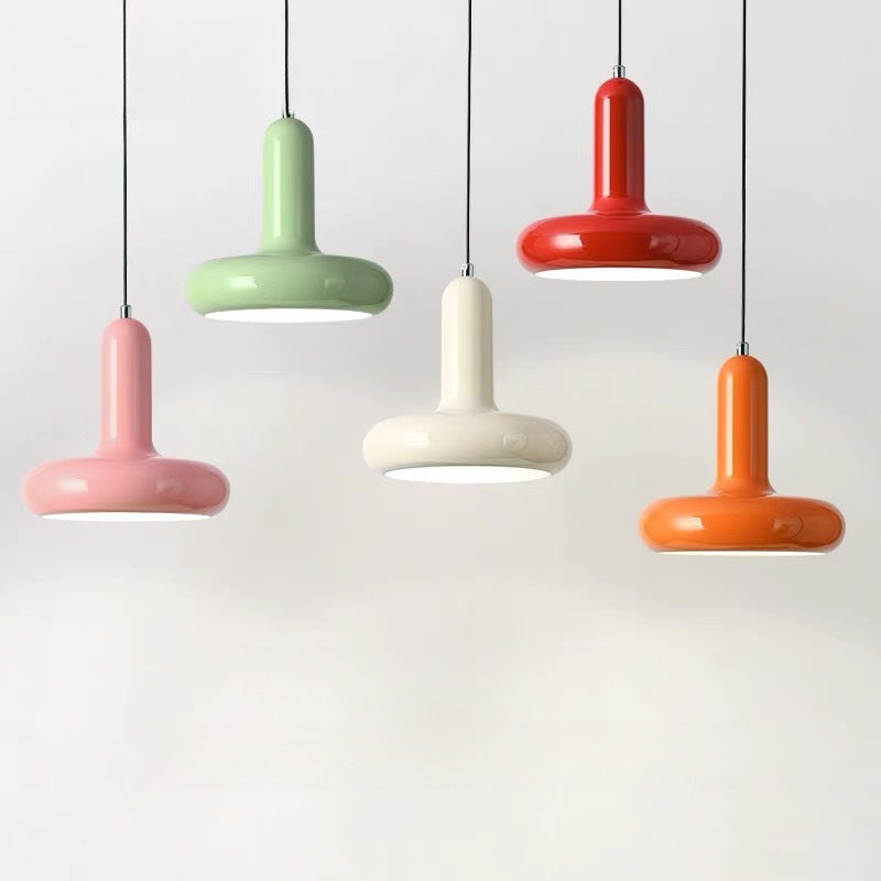 Contemporary Nordic Iron Geometric Disc 1-Light Pendant Light For Living Room