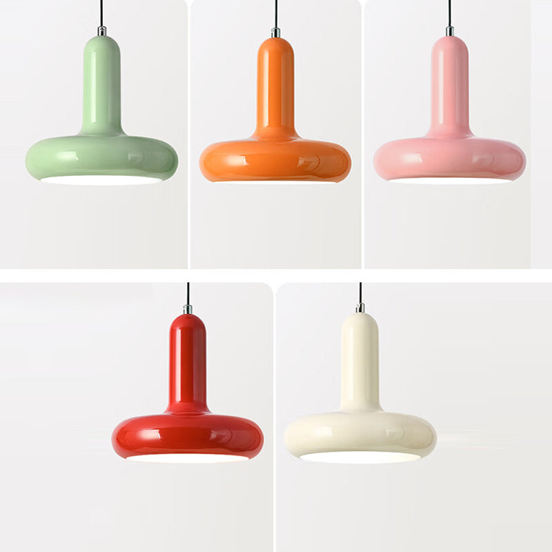 Contemporary Nordic Iron Geometric Disc 1-Light Pendant Light For Living Room
