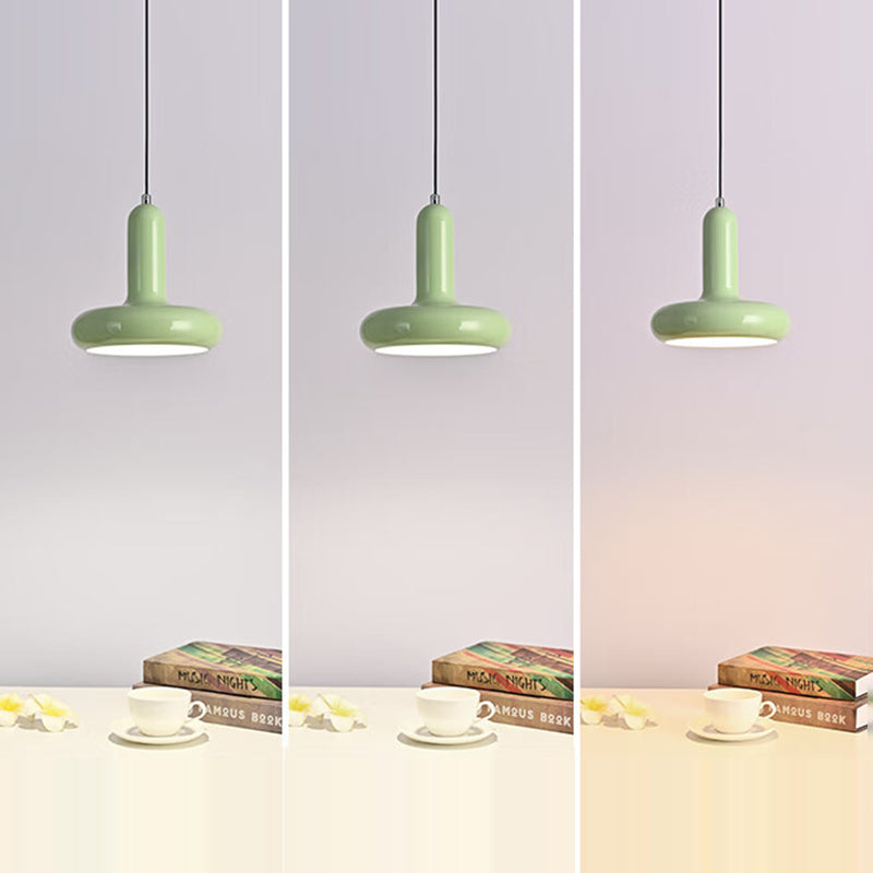 Contemporary Nordic Iron Geometric Disc 1-Light Pendant Light For Living Room