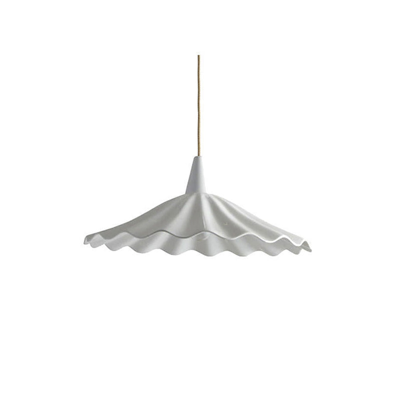 Traditional Vintage Ceramic Lotus Leaf Shade 1-Light Pendant Light For Living Room