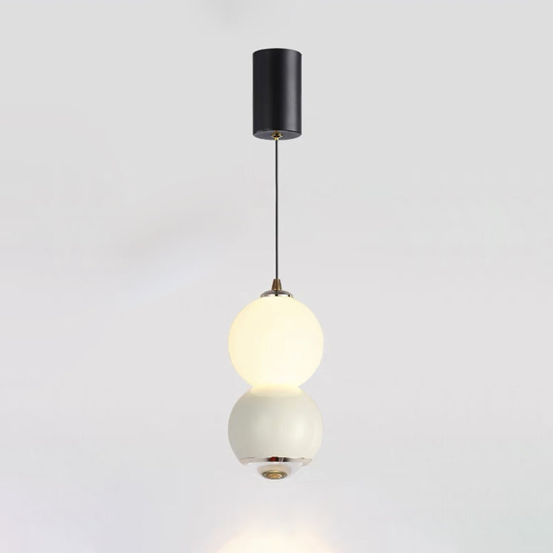 Contemporary Scandinavian Aluminum Spherical Acrylic LED Pendant Light For Living Room