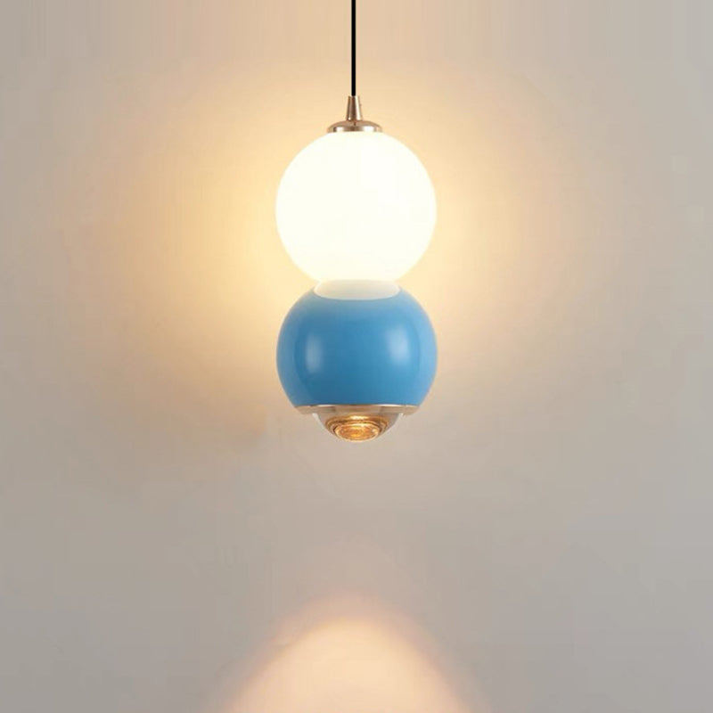 Contemporary Scandinavian Aluminum Spherical Acrylic LED Pendant Light For Living Room