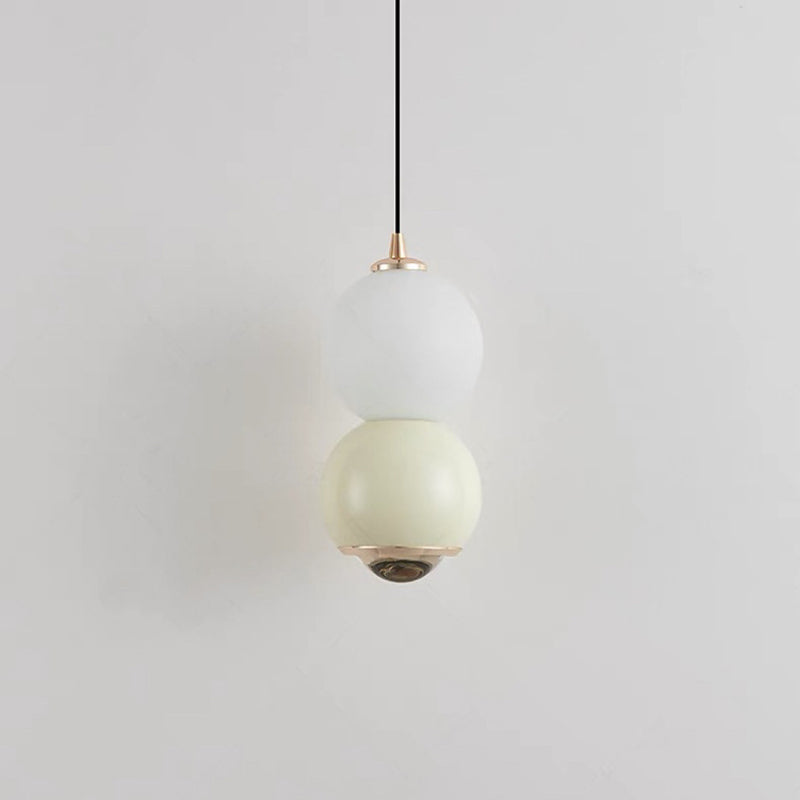 Contemporary Scandinavian Aluminum Spherical Acrylic LED Pendant Light For Living Room