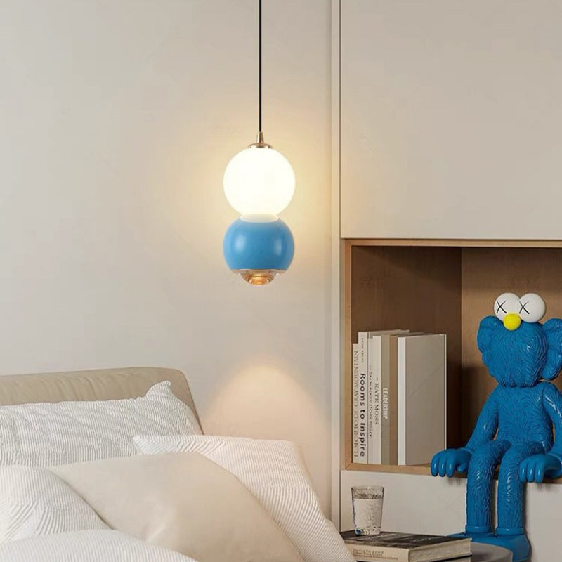 Contemporary Scandinavian Aluminum Spherical Acrylic LED Pendant Light For Living Room