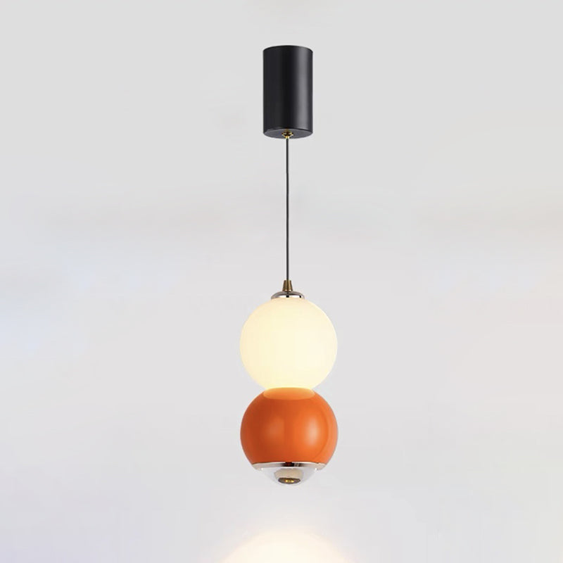 Contemporary Scandinavian Aluminum Spherical Acrylic LED Pendant Light For Living Room