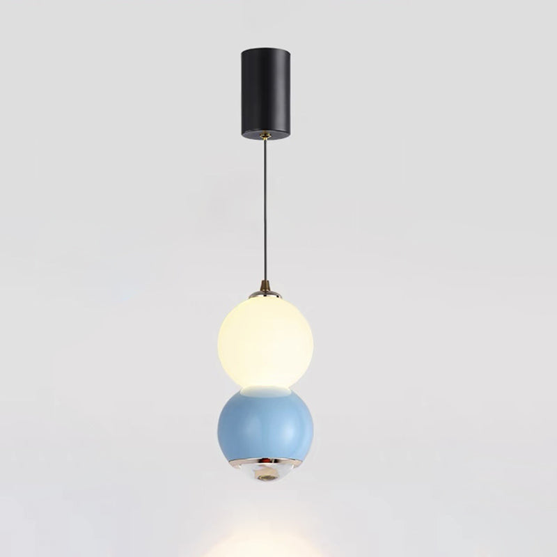 Contemporary Scandinavian Aluminum Spherical Acrylic LED Pendant Light For Living Room