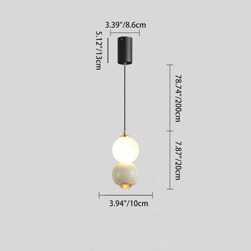 Contemporary Scandinavian Aluminum Spherical Acrylic LED Pendant Light For Living Room