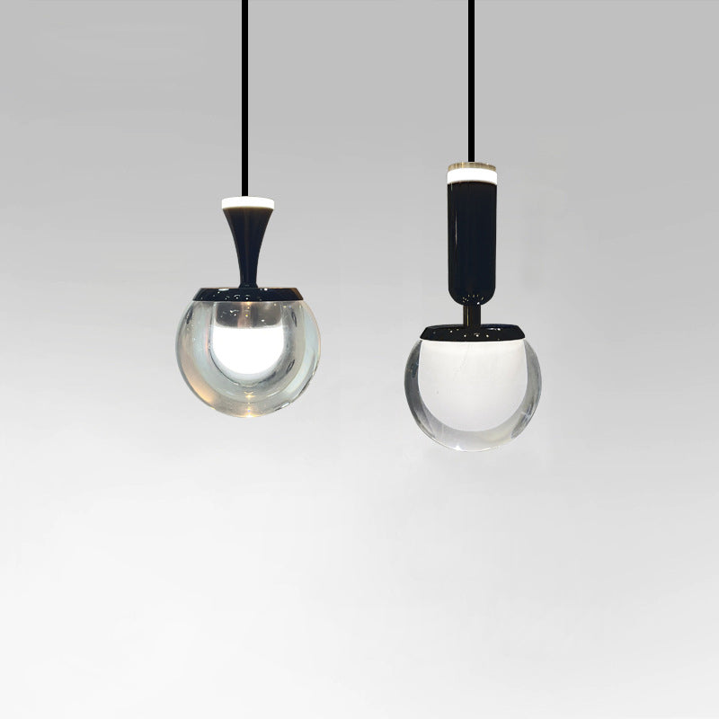 Contemporary Nordic Spherical Acrylic Aluminum LED Liftable Pendant Light For Living Room
