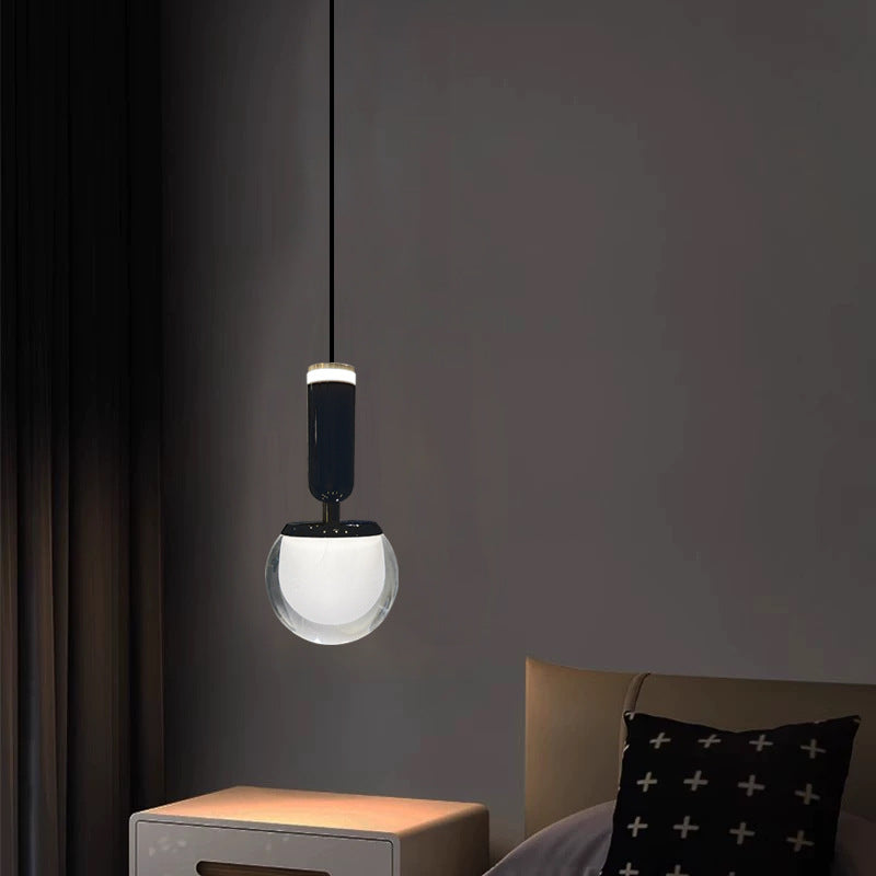 Contemporary Nordic Spherical Acrylic Aluminum LED Liftable Pendant Light For Living Room
