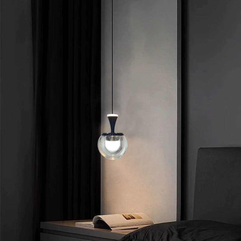 Contemporary Nordic Spherical Acrylic Aluminum LED Liftable Pendant Light For Living Room