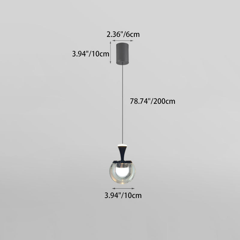 Contemporary Nordic Spherical Acrylic Aluminum LED Liftable Pendant Light For Living Room
