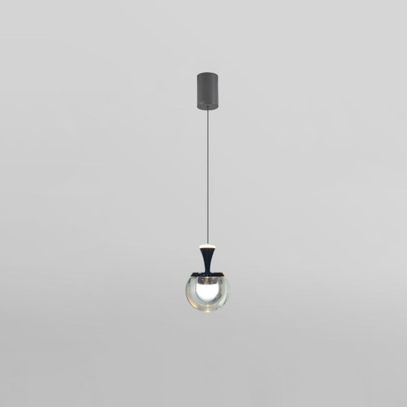 Contemporary Nordic Spherical Acrylic Aluminum LED Liftable Pendant Light For Living Room