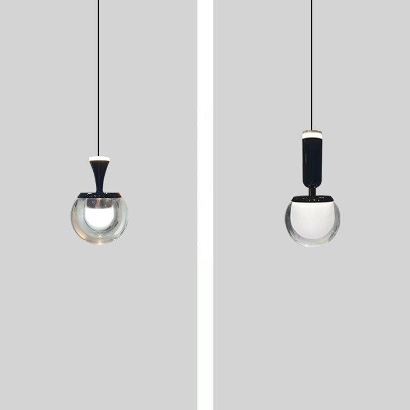 Contemporary Nordic Spherical Acrylic Aluminum LED Liftable Pendant Light For Living Room