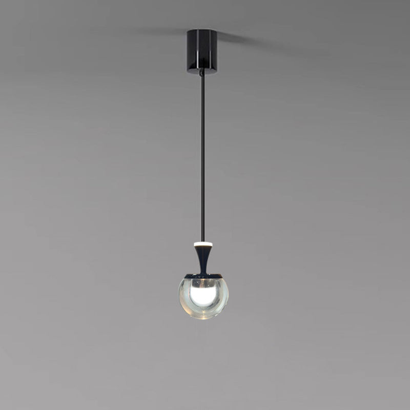 Contemporary Nordic Spherical Acrylic Aluminum LED Liftable Pendant Light For Living Room
