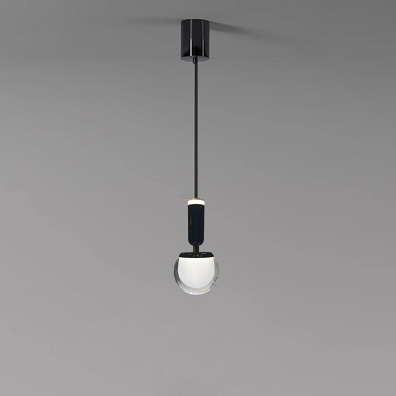 Contemporary Nordic Spherical Acrylic Aluminum LED Liftable Pendant Light For Living Room