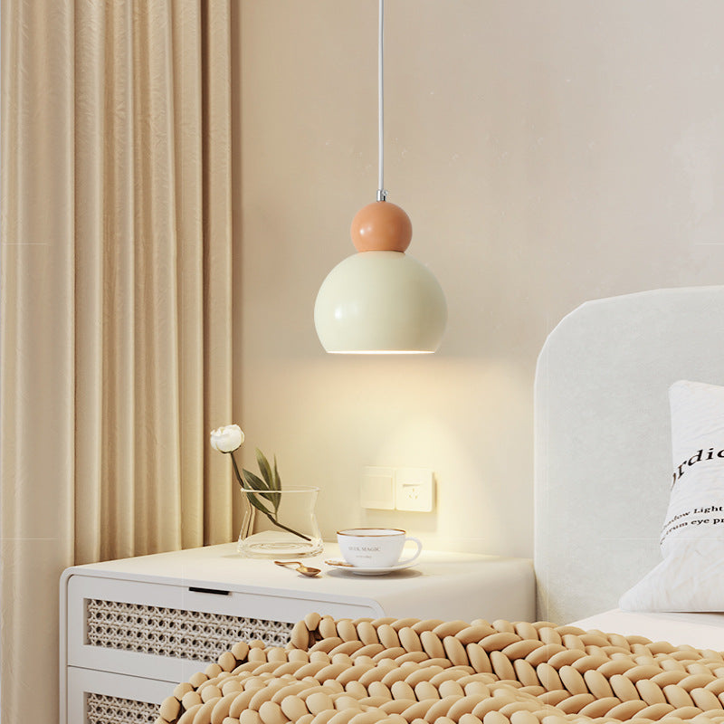 Traditional French Iron Geometric Sphere Shade 1-Light Pendant Light For Bedroom