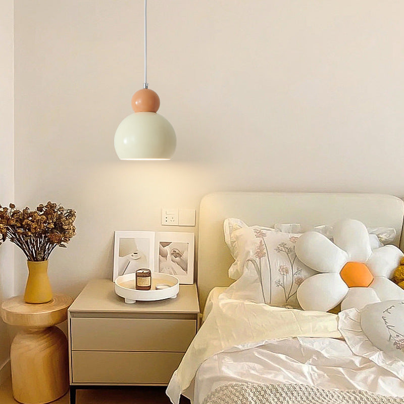 Traditional French Iron Geometric Sphere Shade 1-Light Pendant Light For Bedroom