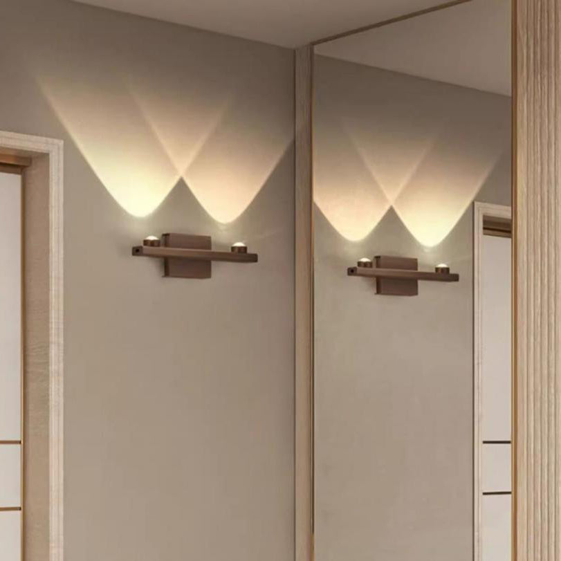 Modern Minimalist Aluminum Linear LED Up And Down Illuminated Wall Sconce Lamp For Bedroom