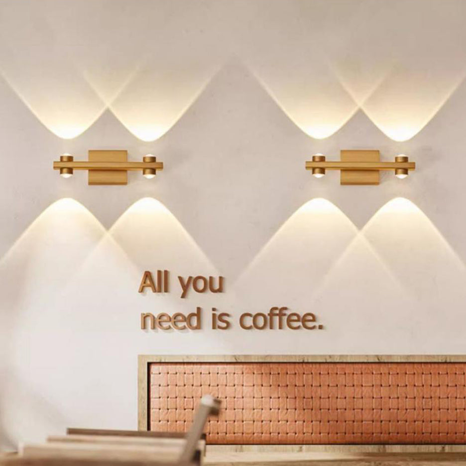 Modern Minimalist Aluminum Linear LED Up And Down Illuminated Wall Sconce Lamp For Bedroom