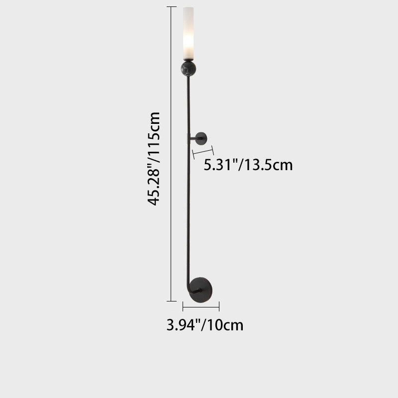 Contemporary Simplicity Copper Marble Ball Acrylic Cylinder Shade 1-Light Wall Sconce Lamp For Bedroom
