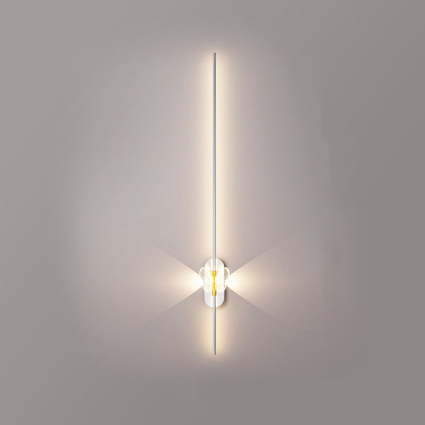 Modern Minimalist Iron Aluminum Straight Line LED Wall Sconce Lamp For Bedroom