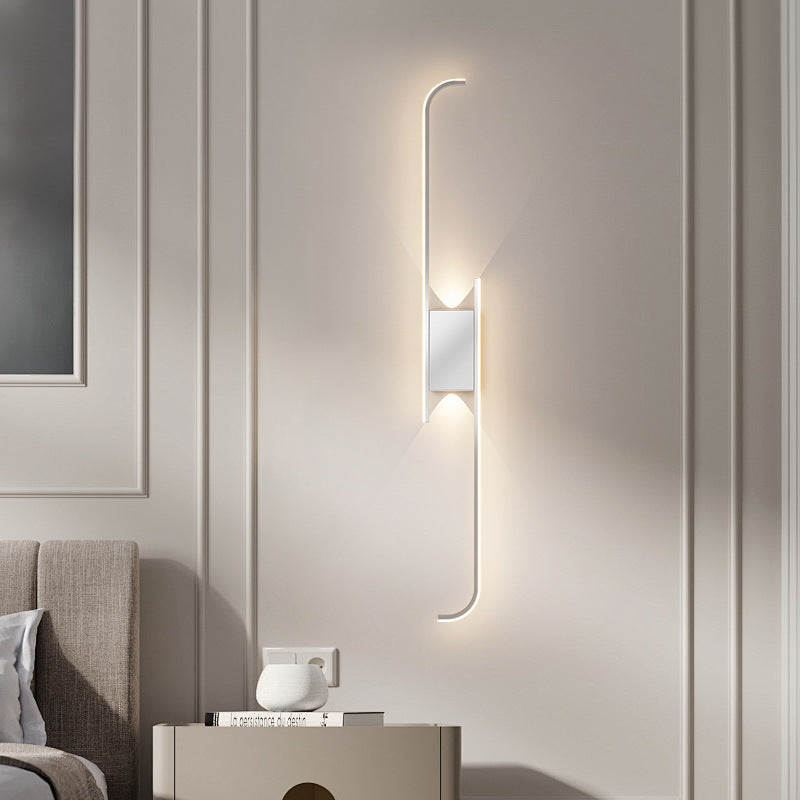 Modern Simplicity Silicone Arc Strip Iron Aluminum LED Wall Sconce Lamp For Bedroom