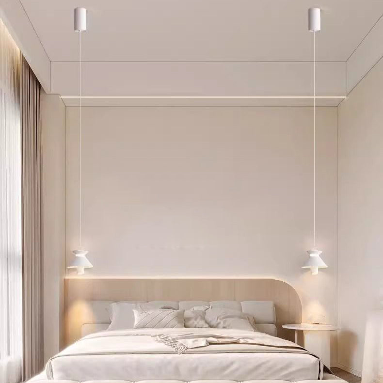 Contemporary Nordic Aluminum Iron Hourglass Shade LED Pendant Light For Bedroom