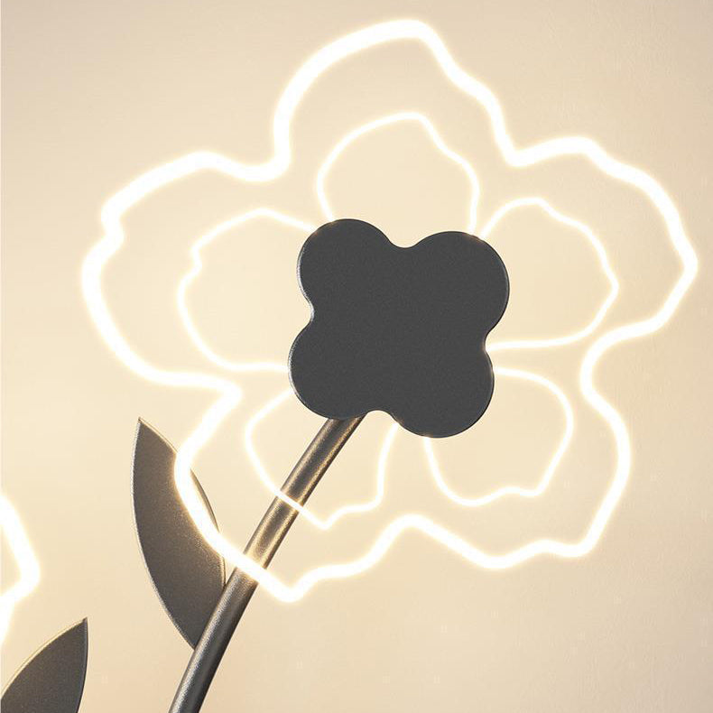 Modern Art Deco Iron Acrylic Flower Shade LED Wall Sconce Lamp For Bedroom