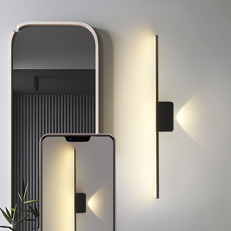 مصباح حائط LED بتصميم عصري بسيط مصنوع من شريط السيليكون والألومنيوم لغرفة المعيشة