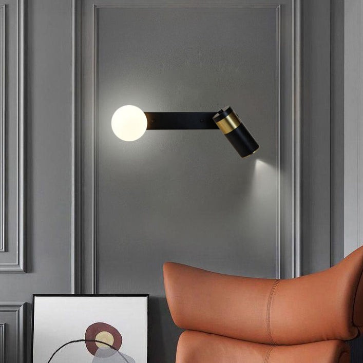 Contemporary Simplicity Iron Aluminum Cylinder 2-Light Rotatable Reading Light Spotlight Wall Sconce Lamp For Bedroom