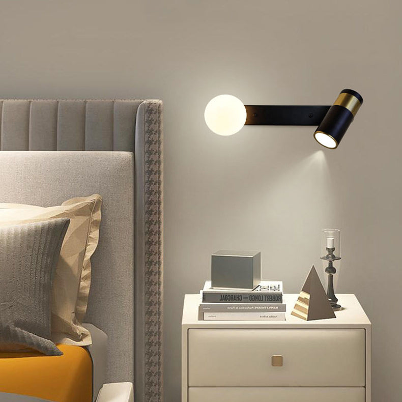 Contemporary Simplicity Iron Aluminum Cylinder 2-Light Rotatable Reading Light Spotlight Wall Sconce Lamp For Bedroom