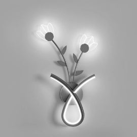 مصباح حائط LED معاصر إبداعي من الحديد الأكريليك على شكل زهرة لغرفة المعيشة
