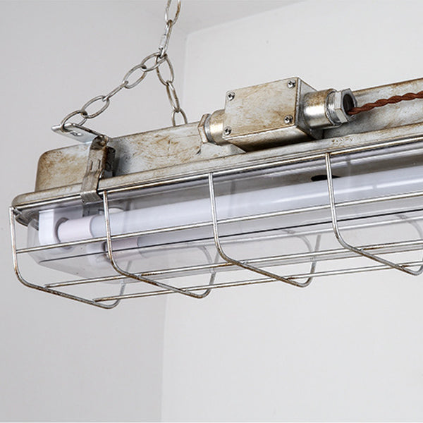 Contemporary Industrial Iron PC Long Strip 2-Light Island Light Pendant Light For Living Room
