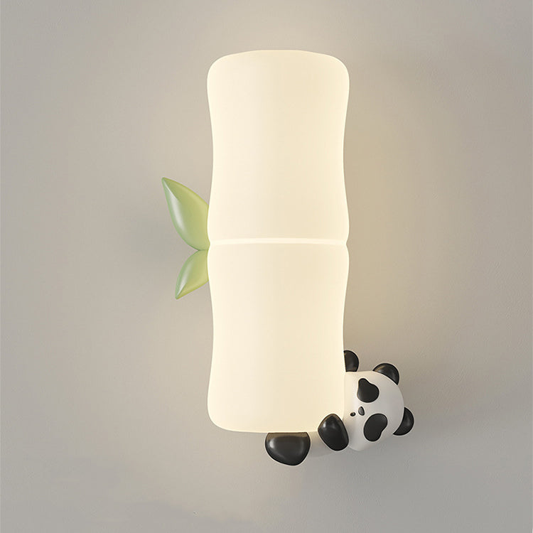 Contemporary Creative Animal Koala Bamboo PE Shade LED Wall Sconce Lamp For Living Room