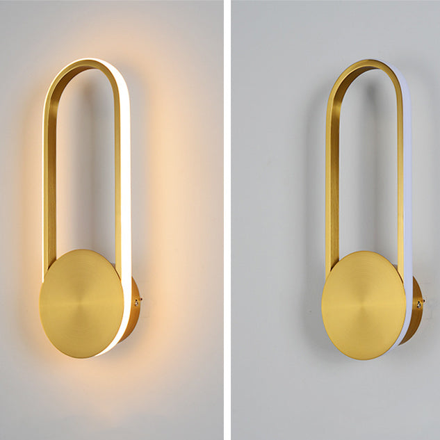 Contemporary Simplicity Geometric Circle Ring Iron Aluminum LED Wall Sconce Lamp For Living Room