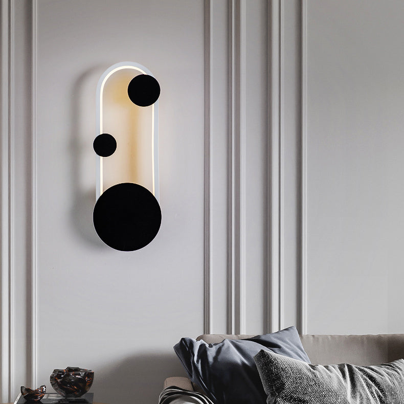 Contemporary Simplicity Geometric Circle Ring Iron Aluminum LED Wall Sconce Lamp For Living Room