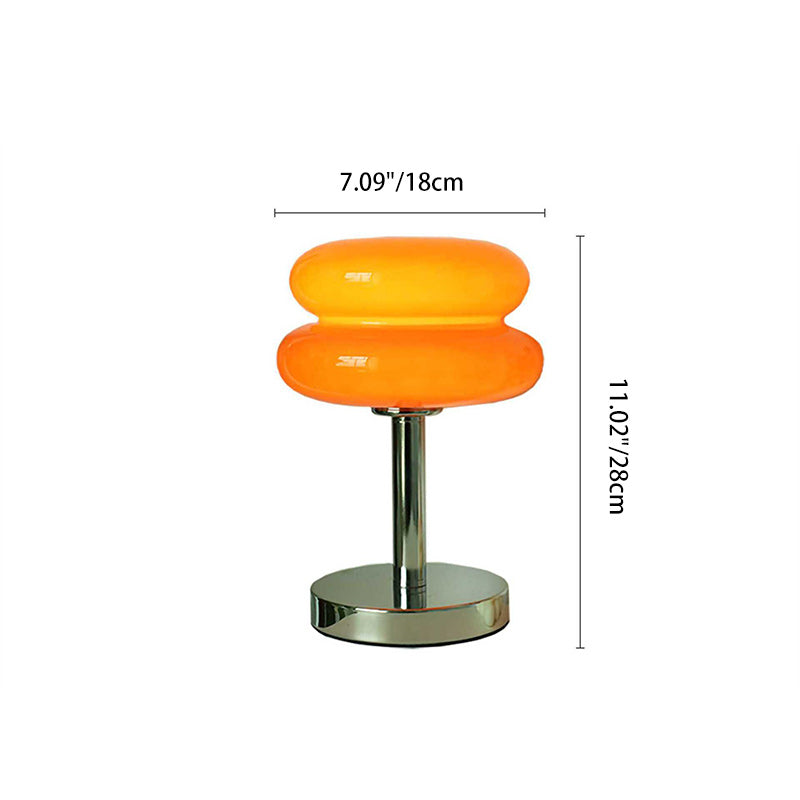 Contemporary Creative Glass Egg Tart Iron 1-Light Table Lamp For Bedroom