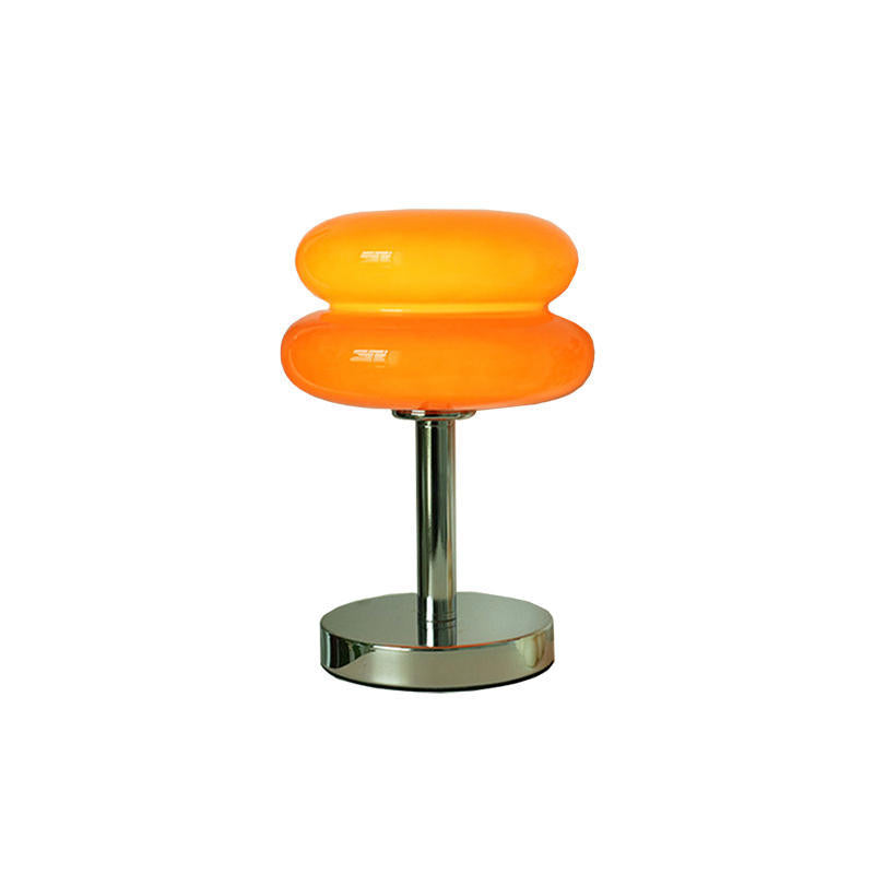 Contemporary Creative Glass Egg Tart Iron 1-Light Table Lamp For Bedroom
