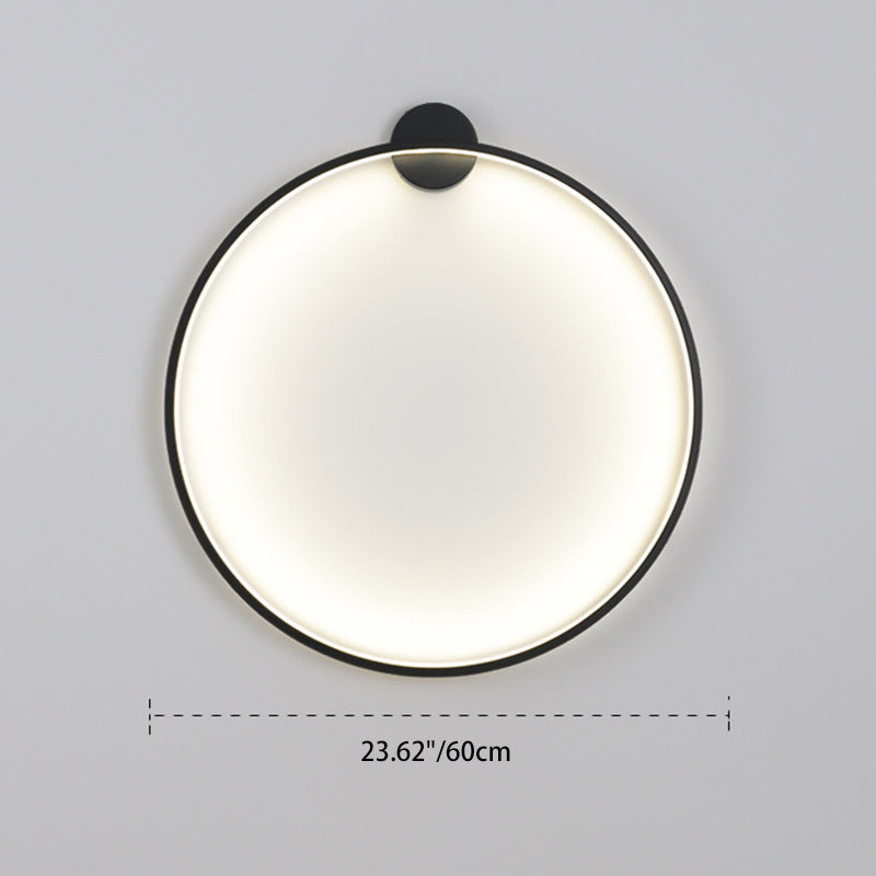Modern Minimalist Aluminum Acrylic Circle Ring LED Wall Sconce Lamp For Living Room