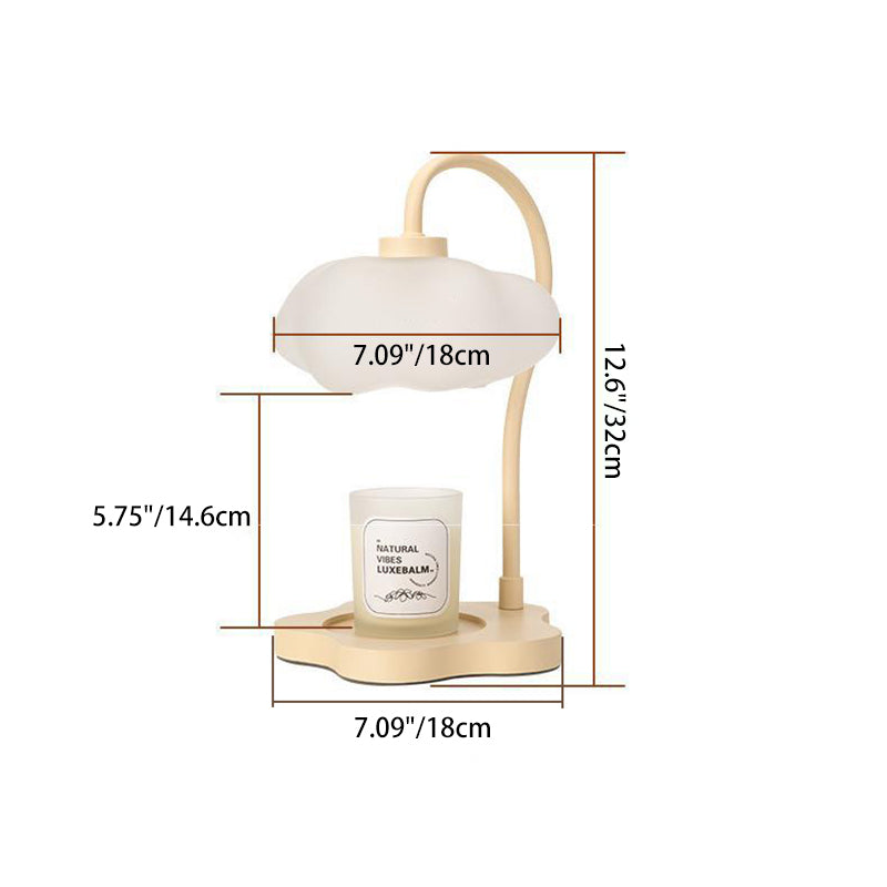 Contemporary Creative Cloud Glass Shade Iron 1-Light Melting Wax Table Lamp For Bedroom