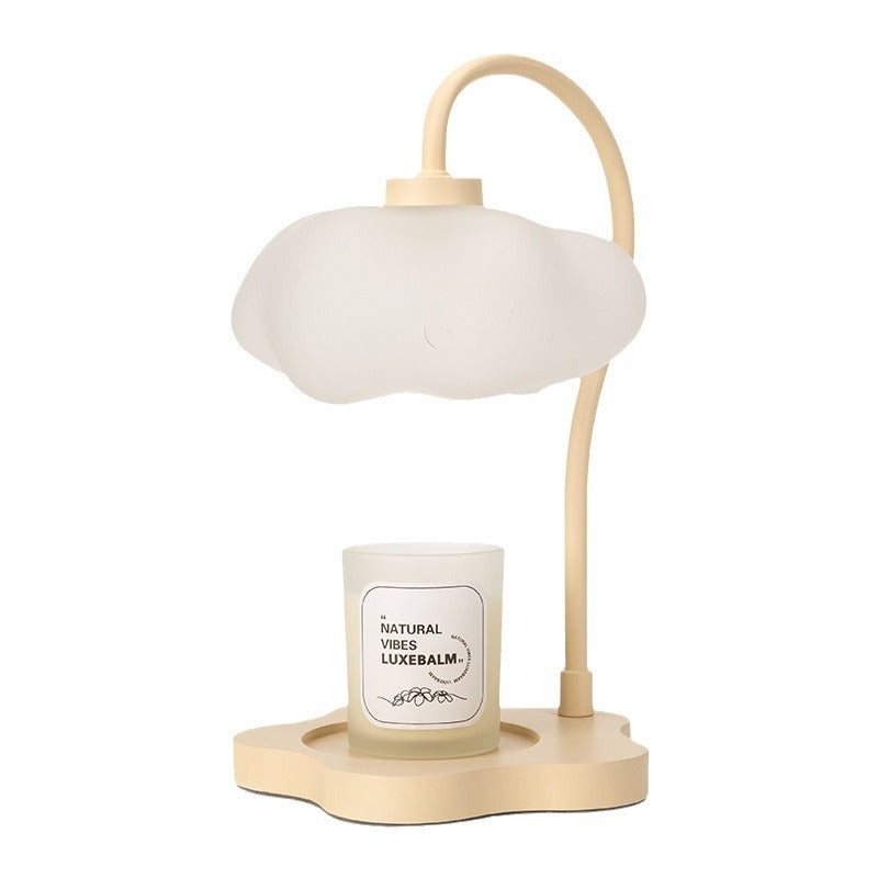 Contemporary Creative Cloud Glass Shade Iron 1-Light Melting Wax Table Lamp For Bedroom
