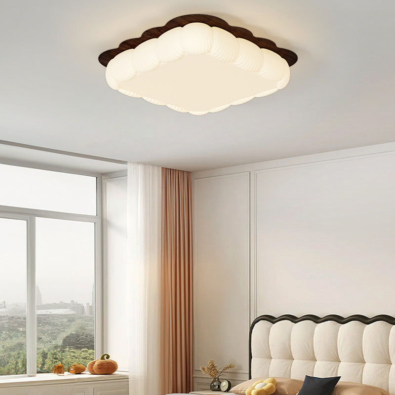 Contemporary Simplicity Iron Acrylic Geometry Round LED Flush Mount Ceiling Light For Bedroom