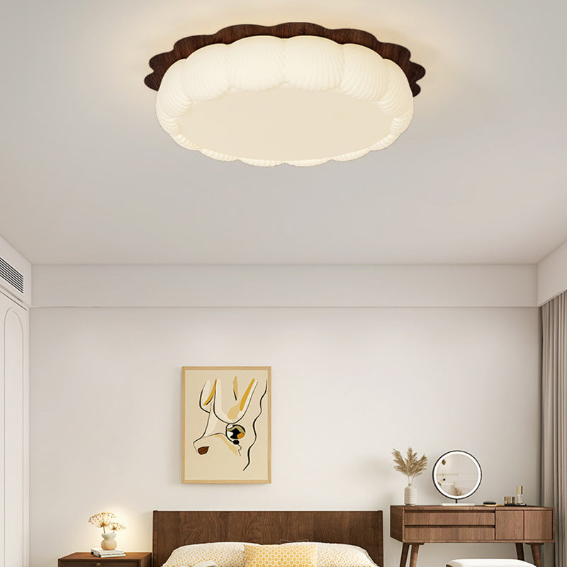 Contemporary Simplicity Iron Acrylic Geometry Round LED Flush Mount Ceiling Light For Bedroom