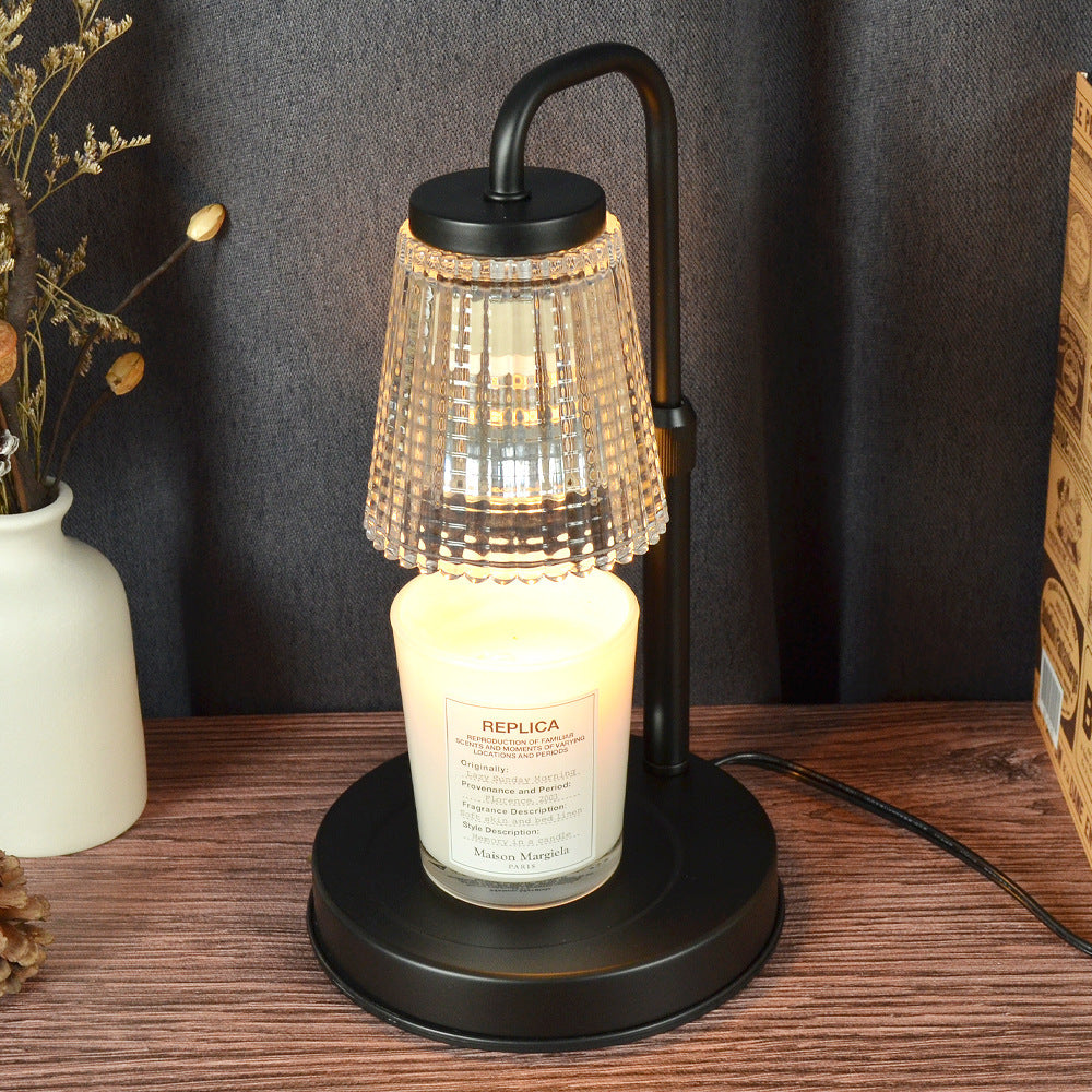 Modern Simplicity Iron Glass Cylinder Shade 1-Light Melting Wax Table Lamp For Bedroom