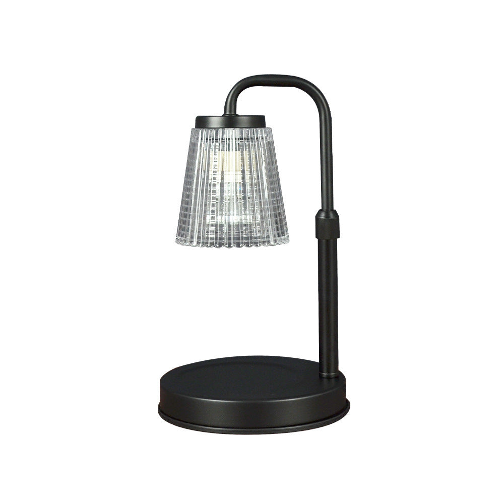 Modern Simplicity Iron Glass Cylinder Shade 1-Light Melting Wax Table Lamp For Bedroom