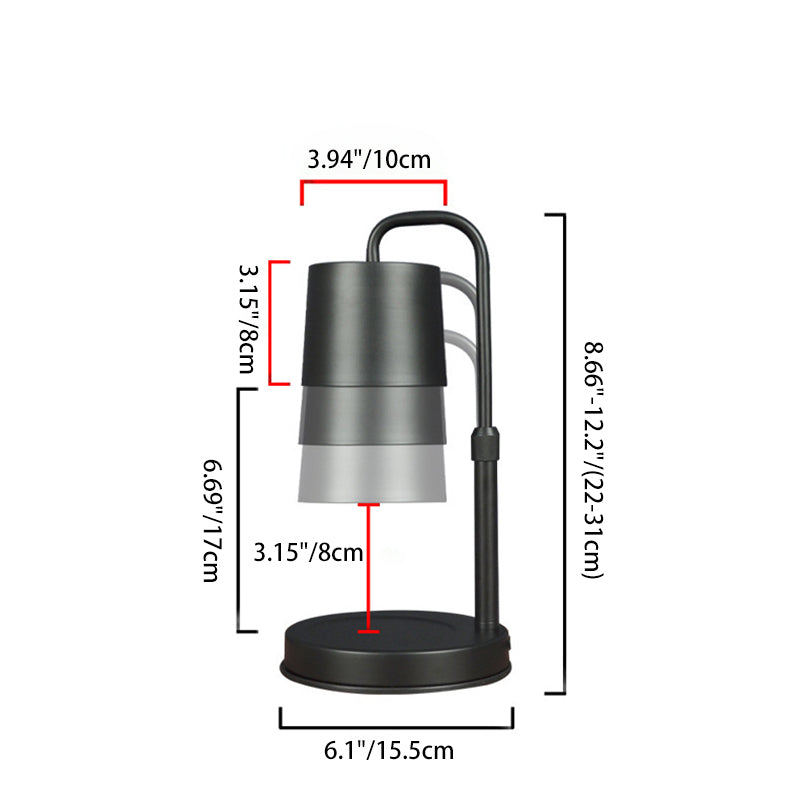 Modern Simplicity Iron Glass Cylinder Shade 1-Light Melting Wax Table Lamp For Bedroom